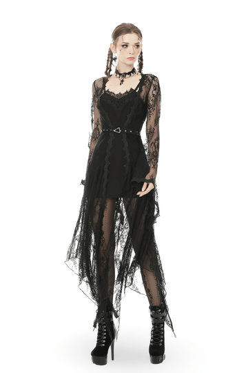 Sophisticated Bodycon Dress with Lace Trims and Straps